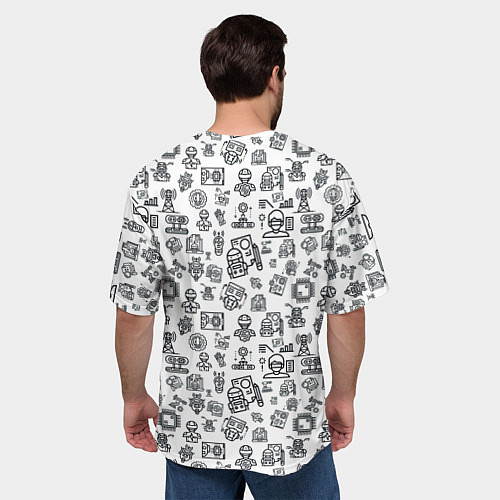 Мужская футболка оверсайз ПРОФЕССИЯ РОБОТОТЕХНИКА / 3D-принт – фото 4