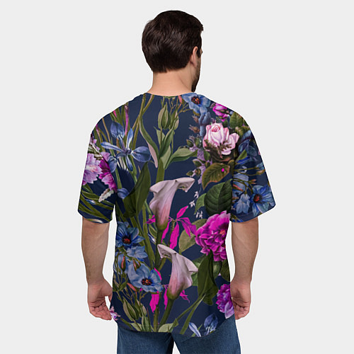 Мужская футболка оверсайз Цветы Таинственные / 3D-принт – фото 4