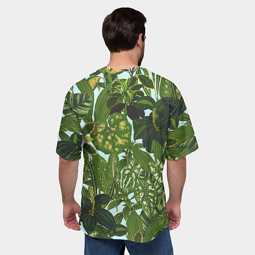 Мужская футболка оверсайз Зеленые Тропические Растения / 3D-принт – фото 4