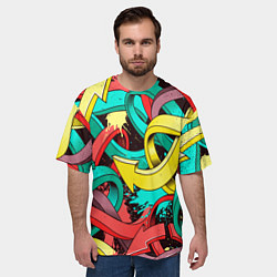 Футболка оверсайз мужская ПЕРЕПЛЕТАЮЩИЕСЯ СТРЕЛКИ, цвет: 3D-принт — фото 2