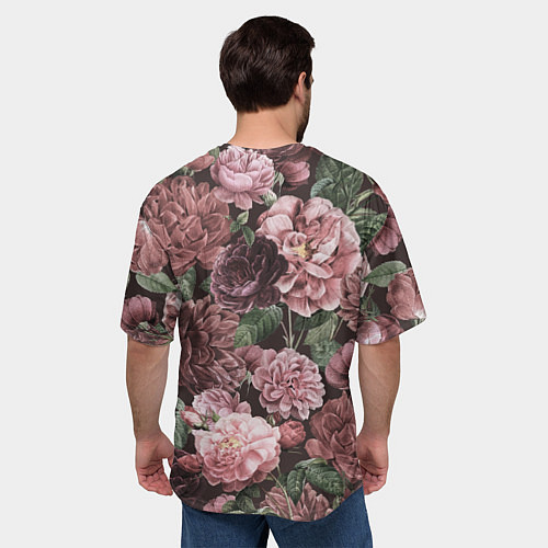Мужская футболка оверсайз Цветы Полные Любви / 3D-принт – фото 4