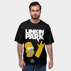 Футболка оверсайз мужская LINKIN PARK ГОМЕР СИМПСОН, SIMPSONS, цвет: 3D-принт — фото 2