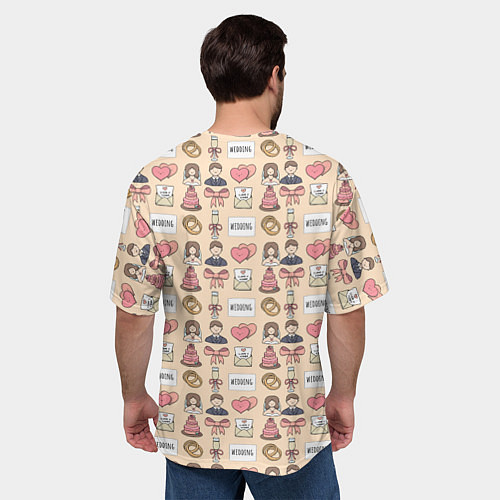 Мужская футболка оверсайз День жениха и невесты / 3D-принт – фото 4