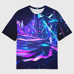 Футболка оверсайз мужская Абстрактная неоновая композиция Abstract neon comp, цвет: 3D-принт