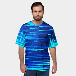 Футболка оверсайз мужская BLUE STRIPES, цвет: 3D-принт — фото 2