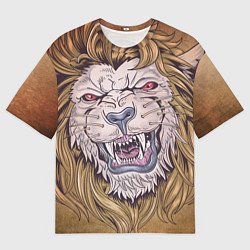 Футболка оверсайз мужская Лев оскалился, цвет: 3D-принт