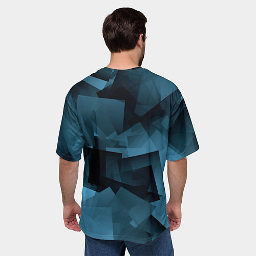 Мужская футболка оверсайз Абстрактная геометрическая композиция Abstract geo / 3D-принт – фото 4