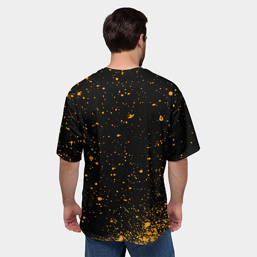 Мужская футболка оверсайз Имя Вадим и зологой герб РФ / 3D-принт – фото 4