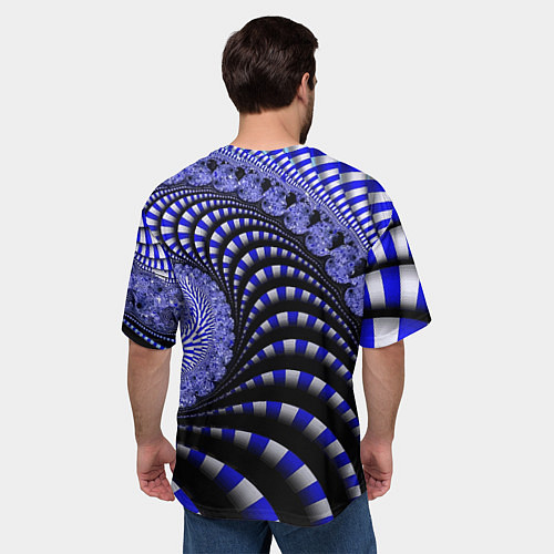 Мужская футболка оверсайз Неоновая спираль Абстракция Neon Spiral Abstractio / 3D-принт – фото 4