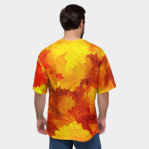 Мужская футболка оверсайз Желтые-листья / 3D-принт – фото 4