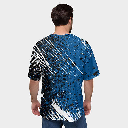 Мужская футболка оверсайз Псж краска / 3D-принт – фото 4
