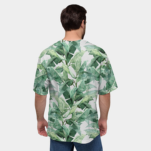 Мужская футболка оверсайз Банановые Листья В Джунглях / 3D-принт – фото 4