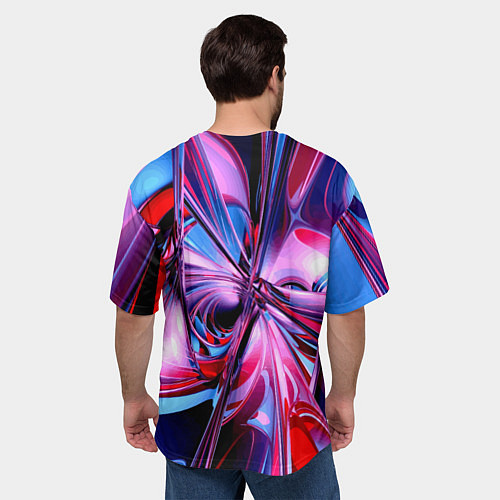 Мужская футболка оверсайз Авангардная футуристическая композиция Абстракция / 3D-принт – фото 4