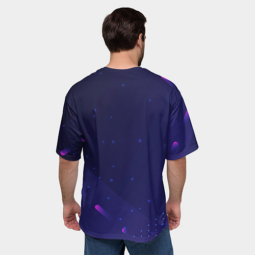 Мужская футболка оверсайз Символ Porto и круглая надпись Football Legends an / 3D-принт – фото 4