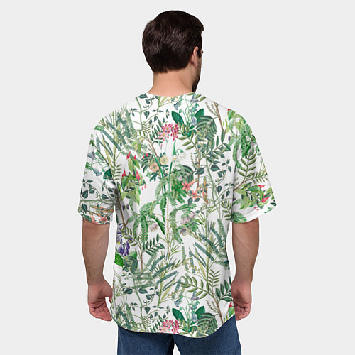 Мужская футболка оверсайз Цветы Летний Ботанический Букет / 3D-принт – фото 4
