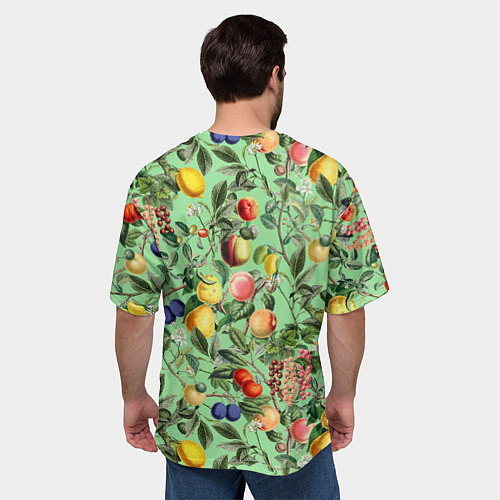 Мужская футболка оверсайз Летнее Ассорти Фруктов / 3D-принт – фото 4