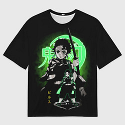 Футболка оверсайз мужская КЛИНОК, РАССЕКАЮЩИЙ ДЕМОНОВ ТАНДЖИРО КАМАДО, цвет: 3D-принт