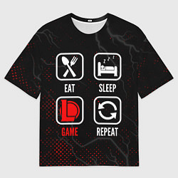 Футболка оверсайз мужская Eat, Sleep, League of Legends, Repeat, цвет: 3D-принт