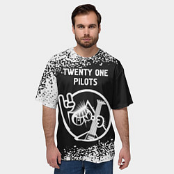 Футболка оверсайз мужская Twenty One Pilots - КОТ - Краска, цвет: 3D-принт — фото 2