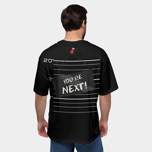 Мужская футболка оверсайз Злая сиба-ину / 3D-принт – фото 4