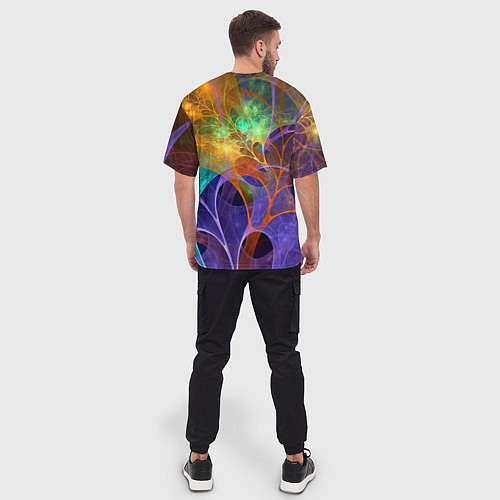 Мужская футболка оверсайз Растительный абстрактный паттерн Лето Floral Abstr / 3D-принт – фото 4