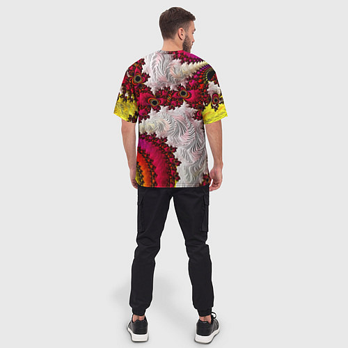 Мужская футболка оверсайз Наикрутейший психоделический абстрактный фрактальн / 3D-принт – фото 4