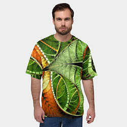 Футболка оверсайз мужская Растительный абстрактный фрактальный паттерн Veget, цвет: 3D-принт — фото 2