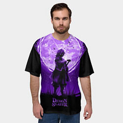 Футболка оверсайз мужская КЛИНОК, РАССЕКАЮЩИЙ ДЕМОНОВ ГИЮ ТОМИОКА, цвет: 3D-принт — фото 2