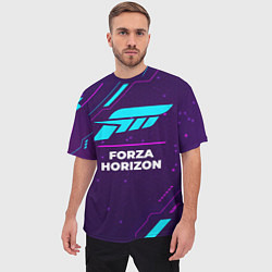 Футболка оверсайз мужская Символ Forza Horizon в неоновых цветах на темном ф, цвет: 3D-принт — фото 2