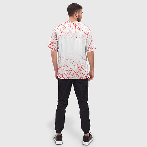 Мужская футболка оверсайз Кровосток банка / 3D-принт – фото 4