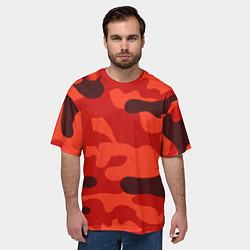 Футболка оверсайз мужская Рыжий камуфляж Огонь Пятна, цвет: 3D-принт — фото 2