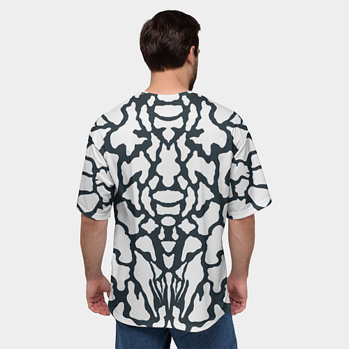 Мужская футболка оверсайз Animal Black and White Pattern / 3D-принт – фото 4