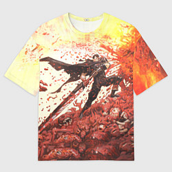 Футболка оверсайз мужская BERSERK ГАТС РУНА спина, цвет: 3D-принт