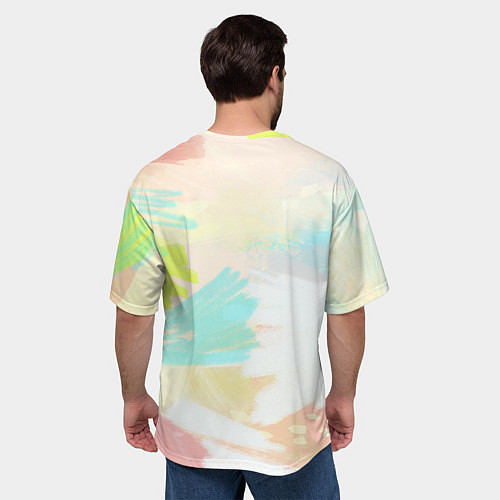 Мужская футболка оверсайз Сочные краски лета / 3D-принт – фото 4