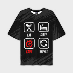 Мужская футболка оверсайз Eat, Sleep, Final Fantasy, Repeat