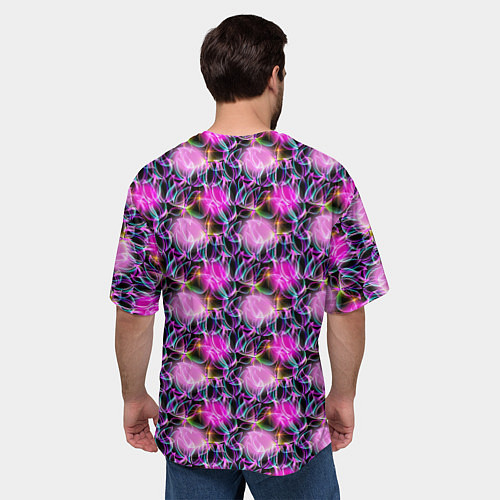 Мужская футболка оверсайз Абстрактные мыльные пузыри / 3D-принт – фото 4