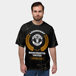 Футболка оверсайз мужская Лого Manchester United и надпись Legendary Footbal, цвет: 3D-принт — фото 2