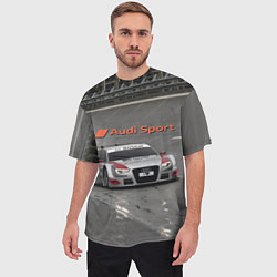 Футболка оверсайз мужская Audi Sport Racing Team Short Track Car Racing Авто, цвет: 3D-принт — фото 2
