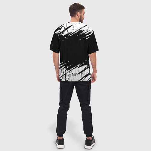 Мужская футболка оверсайз Chaoseum Logo Grunge / 3D-принт – фото 4