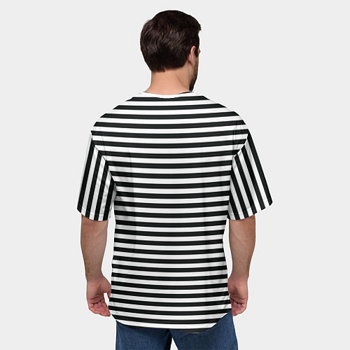 Мужская футболка оверсайз Матросы на зебрах / 3D-принт – фото 4