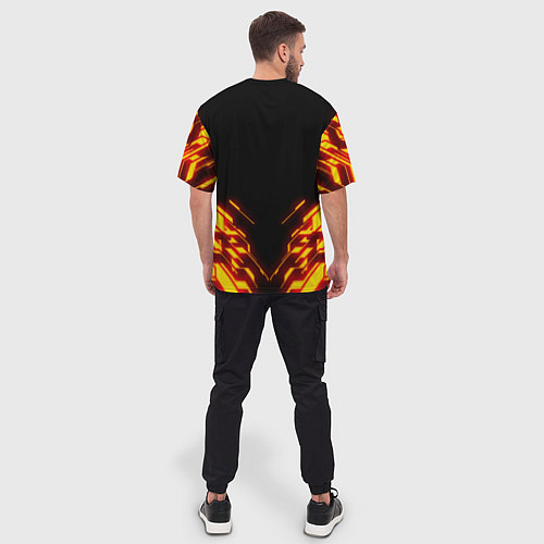 Мужская футболка оверсайз FAIRY TAIL FLAMING GEOMETRY / 3D-принт – фото 4