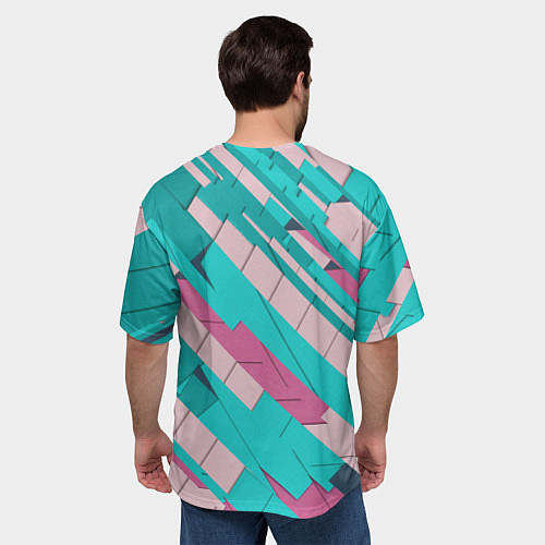 Мужская футболка оверсайз Striped / 3D-принт – фото 4
