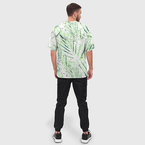 Мужская футболка оверсайз Листья Пальмы Нарисованные Маслом / 3D-принт – фото 4