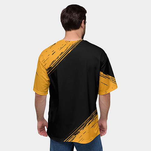 Мужская футболка оверсайз Имя Альберт и зологой герб РФ / 3D-принт – фото 4