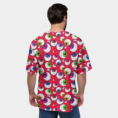Мужская футболка оверсайз Psy eyes / 3D-принт – фото 4