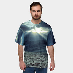 Футболка оверсайз мужская Трещины на земле пустыня, цвет: 3D-принт — фото 2