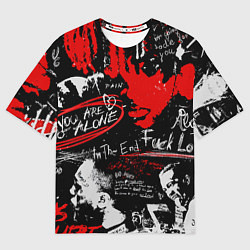 Футболка оверсайз мужская XXXTENTACION YOU ARE NOT ALONE, цвет: 3D-принт