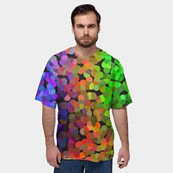 Футболка оверсайз мужская Яркая палитра красок - блики, цвет: 3D-принт — фото 2