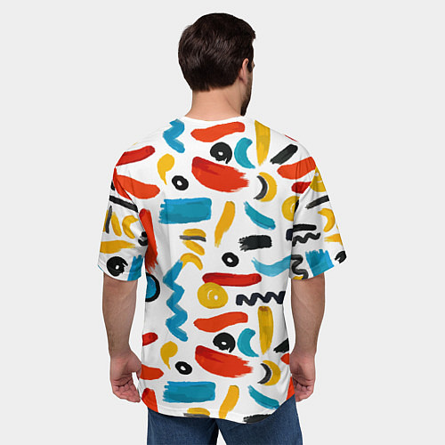 Мужская футболка оверсайз Радужный момент / 3D-принт – фото 4
