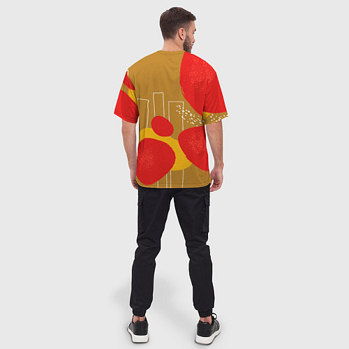 Мужская футболка оверсайз Веселый Пикачу с крестиком / 3D-принт – фото 4